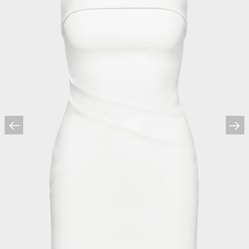 Aritzia figureknit white mini dress
